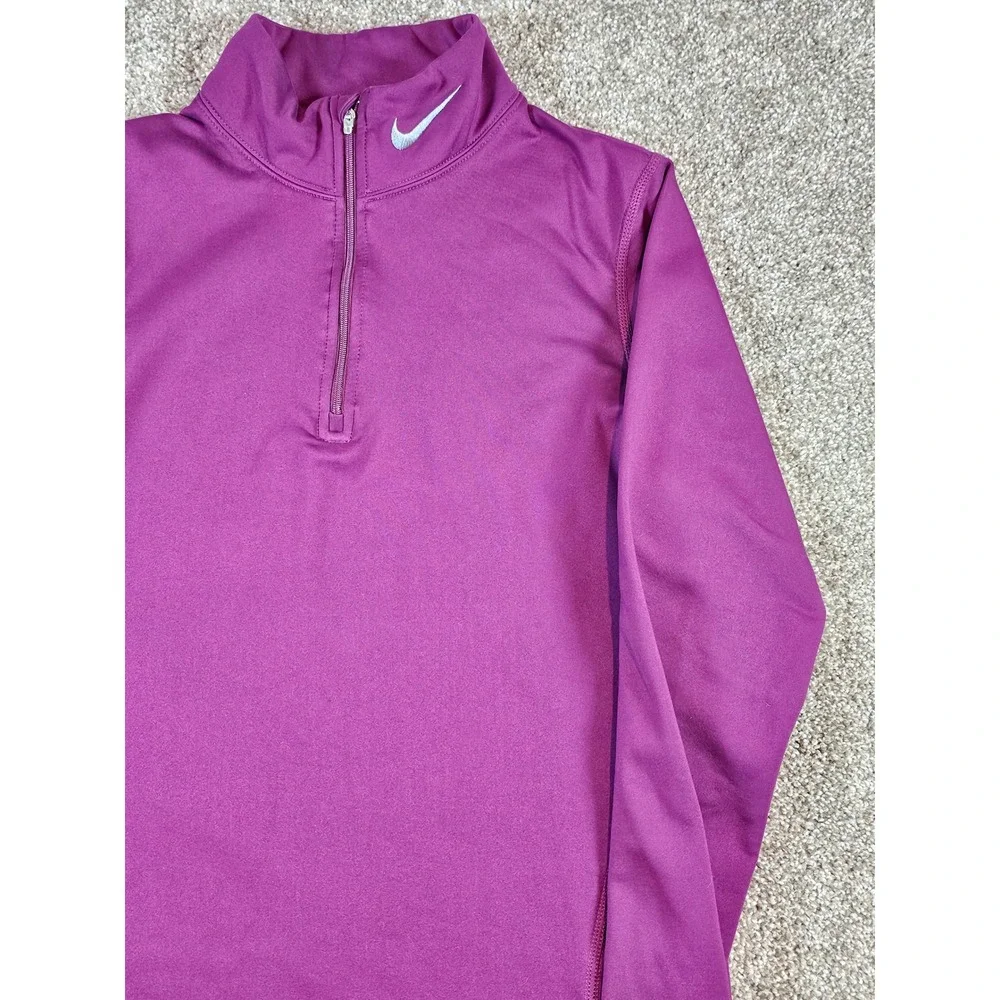 Nike Fit Dry Womens Quarter Zip Pullover Purple Running Top Size M Medium